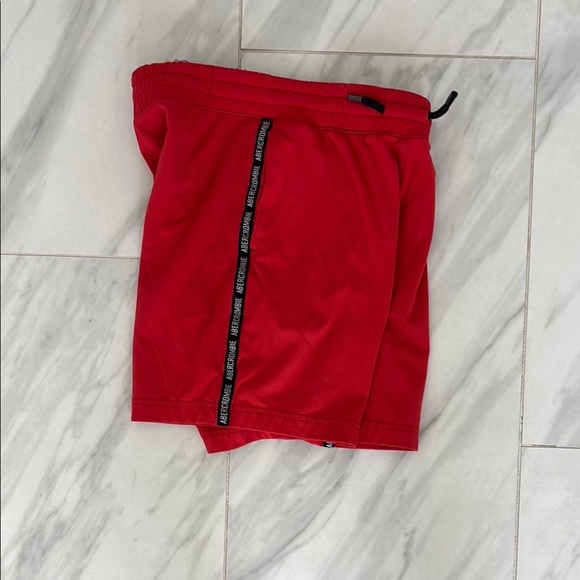 Abercrombie & Fitch Red Athletic Shorts with Black Stripes - Picture 5 of 5